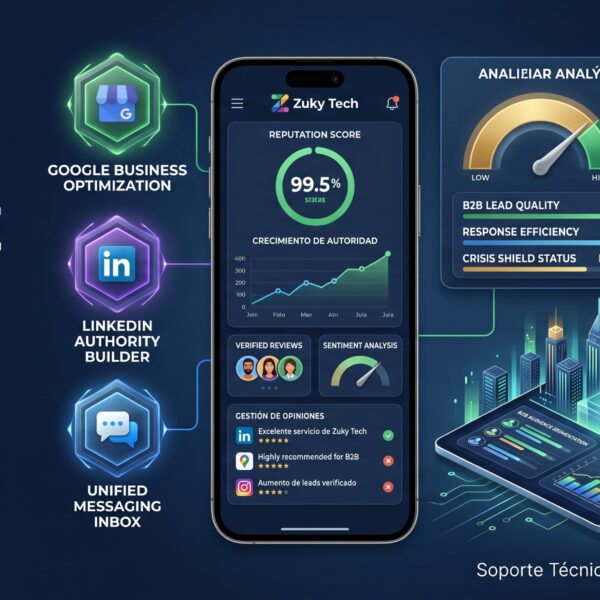 Zuky Tech estructuramos estrategias de posicionamiento corporativo y gestión de reputación para directores y empresas que buscan proyectar liderazgo y seguridad en su sector. 📩 Agenda una sesión de diagnóstico con nuestros especialistas. #ZukyTech #ReputacionOnline #EstrategiaB2B #CorporateBranding #PresenciaDigital